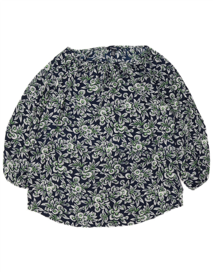 CHAPS Ženska prevelika majica s 3/4 rukavima UK 10 Mala tamnoplava cvjetna