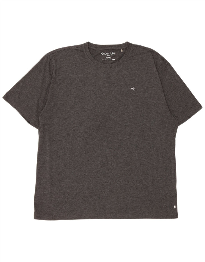 CALVIN KLEIN Mens Golf T-Shirt Top 2XL Grey Polyester