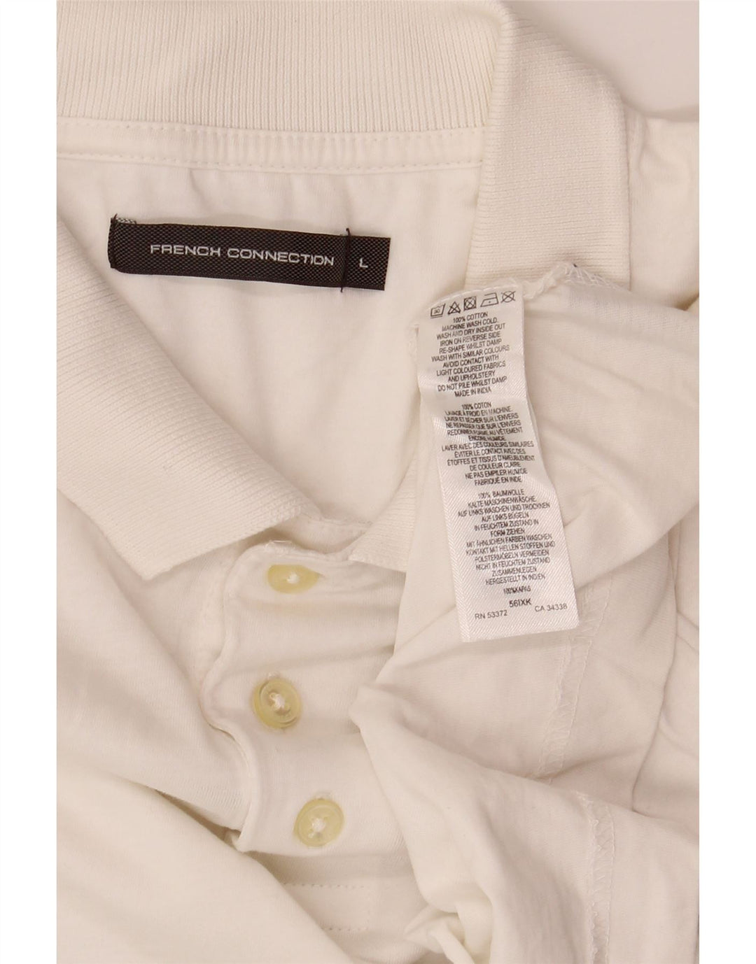 French Connection muška polo majica Large Off White Pamuk