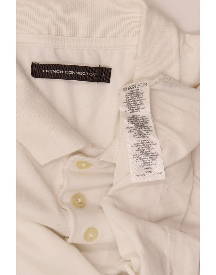 French Connection muška polo majica Large Off White Pamuk