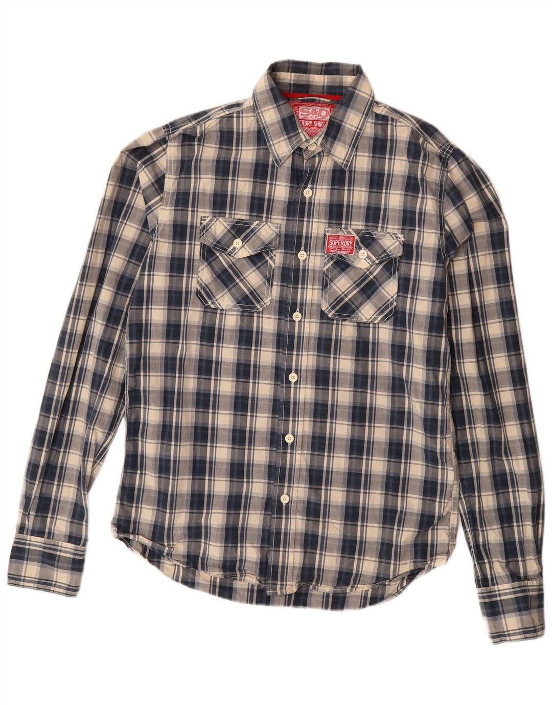 Superdry muška košulja, veliki tamnoplavi karirani pamuk