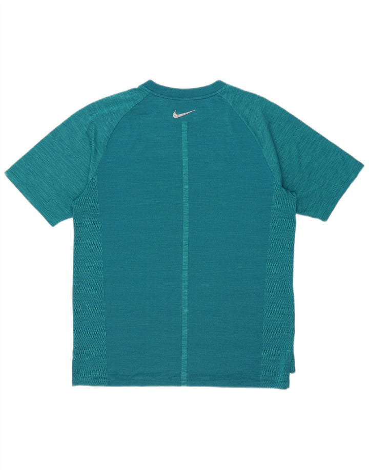 Nike Dri Fit T-Shirt Top Medium Blue Flected