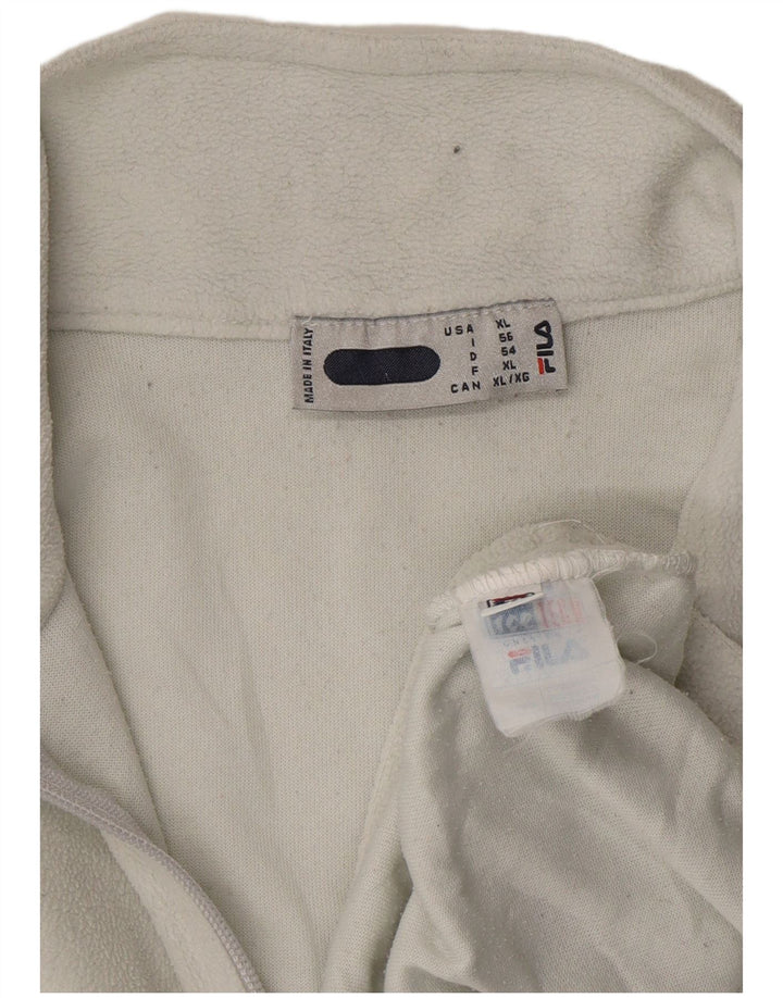 FILA muški džemper od flisa s patentnim izrezom IT 56 XL bijeli poliester