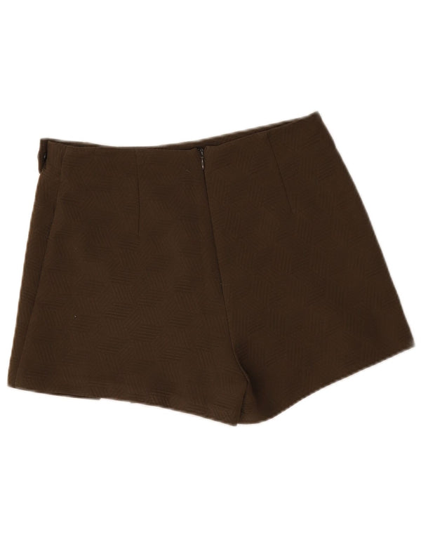Topshop ženske vruće hlačice visokog struka UK 10 male W30 kaki geometrijske