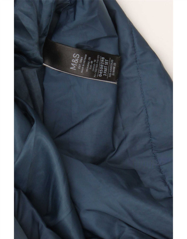 Marks & Spencer ženski podstavljeni kaput s kapuljačom UK 20 2XL tamnoplavi poliester
