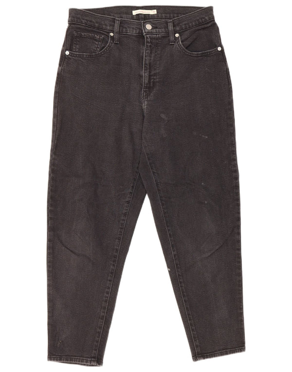 Levi's ženske Mom Jean sužene traperice visokog struka W30 L27 crni pamuk