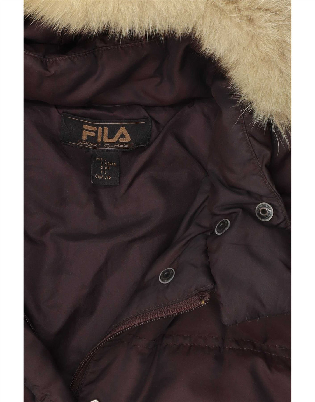 Fila ženska podstavljena jakna s kapuljačom IT 46/48 veliki smeđi poliamid