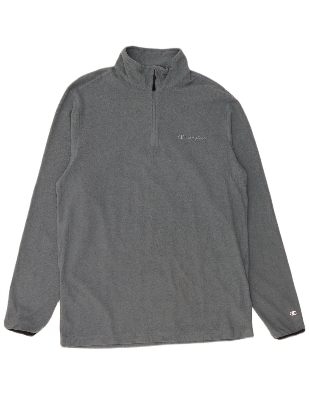 CHAMPION Mens Zip Neck Fleece Jumper 2XL Blue Polyester