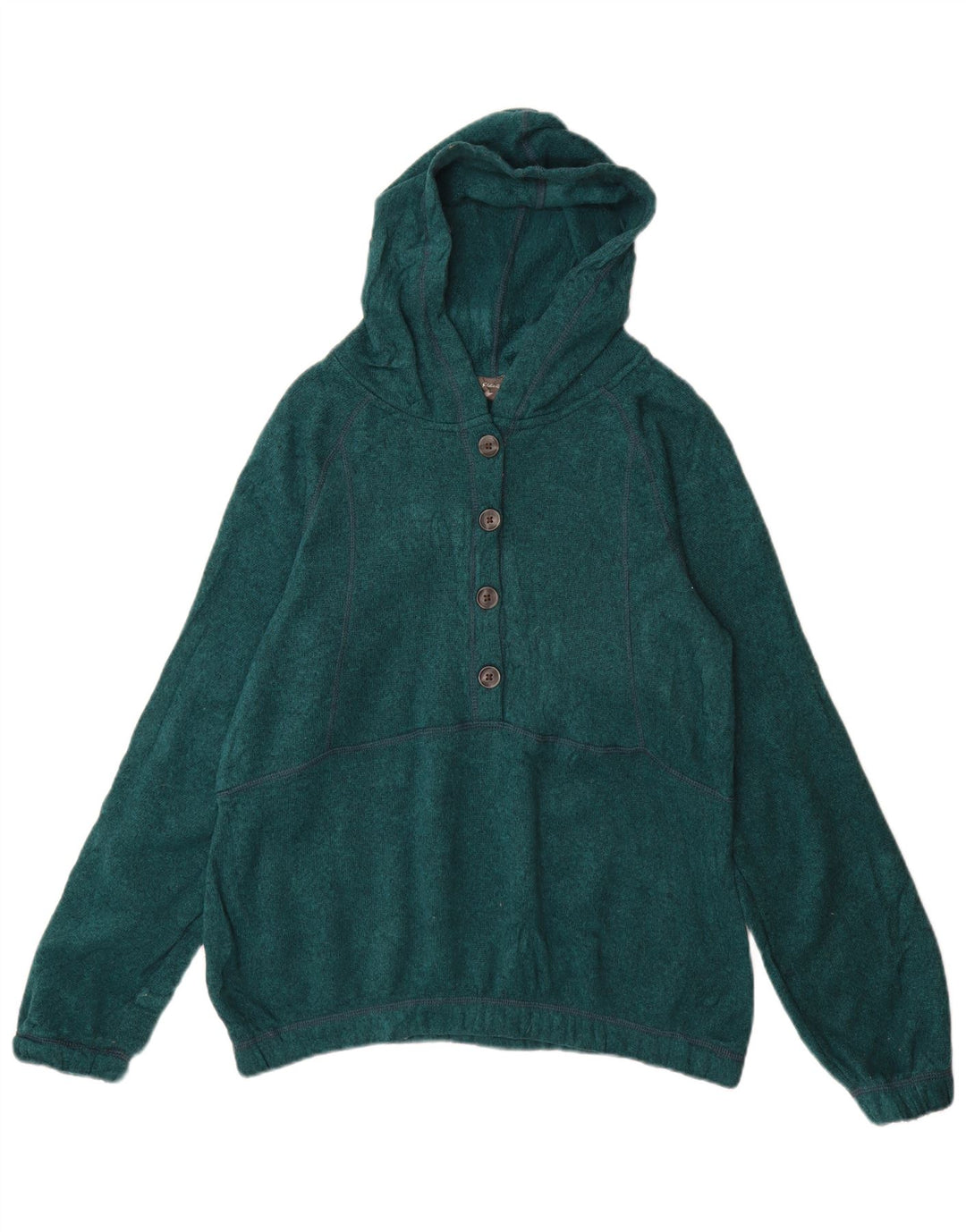 Eddie Bauer ženski džemper s dugmadima i ovratnikom UK 14 Srednje zeleni poliester
