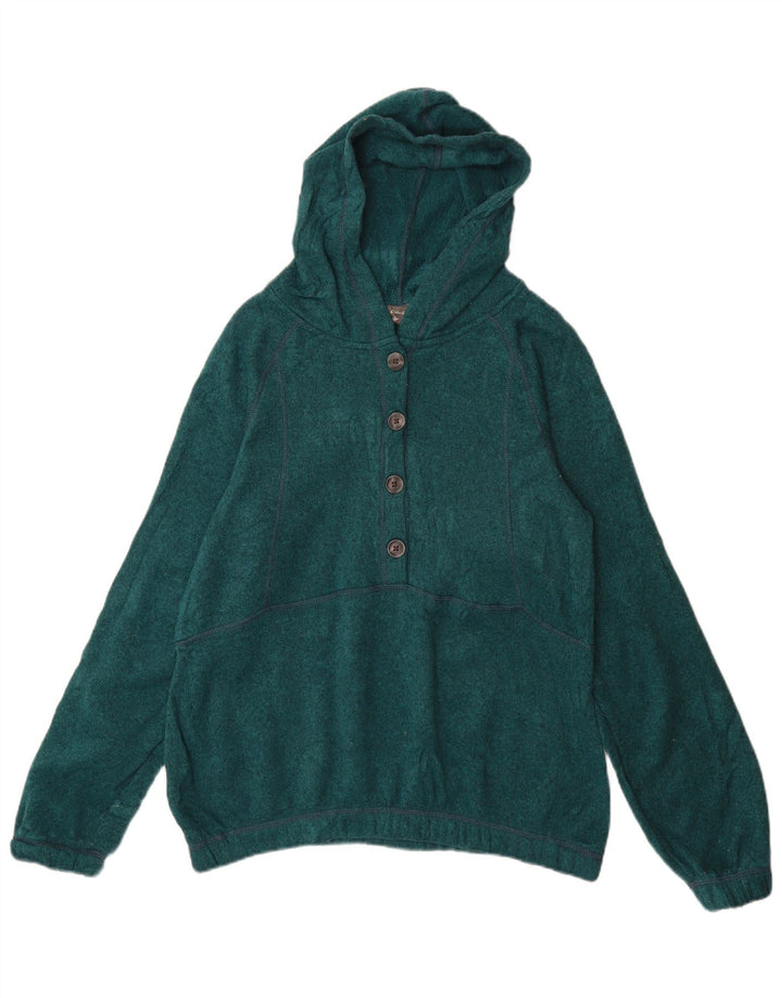 Eddie Bauer ženski džemper s dugmadima i ovratnikom UK 14 Srednje zeleni poliester