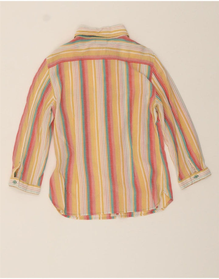 WOOLRICH Womens 3/4 Sleeve Shirt UK 12 Medium Multicoloured Striped Cotton Vintage Woolrich and Second-Hand Woolrich from Messina Hembry 
