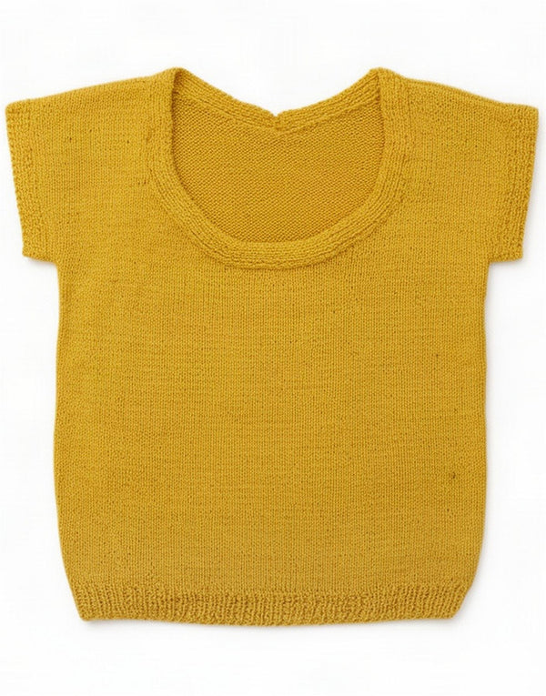 Vintage ženski džemper s kratkim izrezom UK 10 Small Yellow