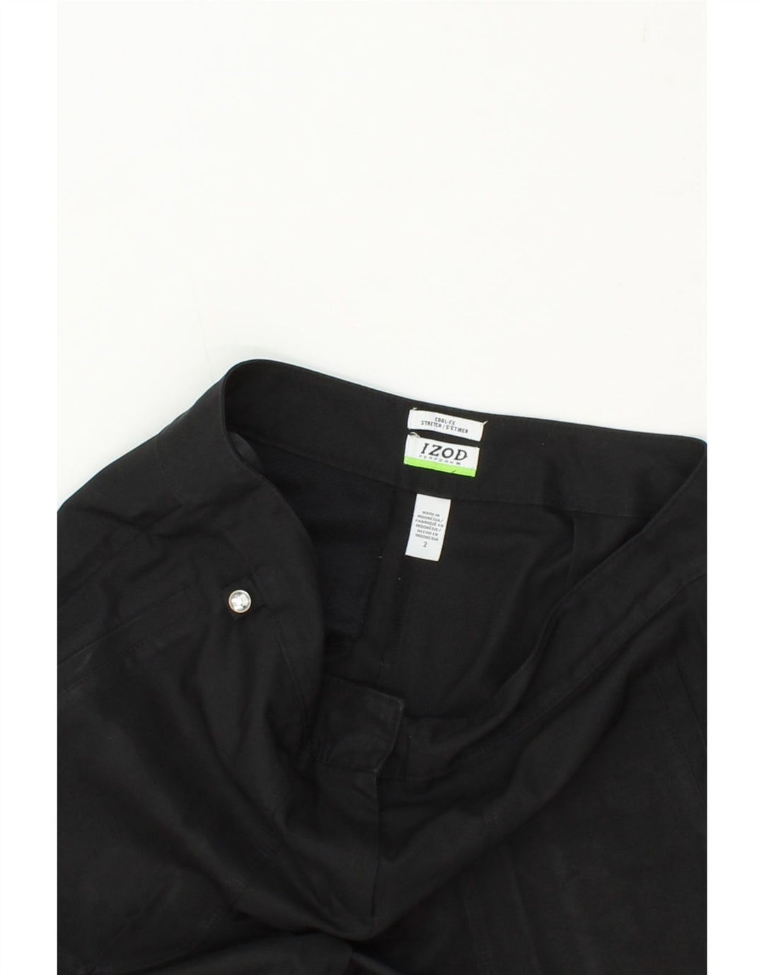 IZOD Womens Stretch Bermuda Shorts US 2 XS W25  Black Polyester Vintage Izod and Second-Hand Izod from Messina Hembry 