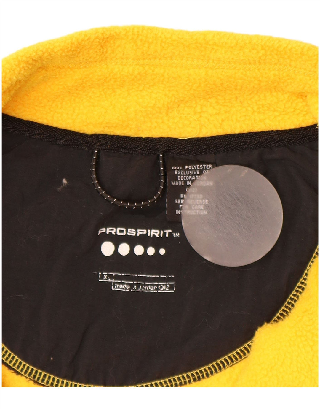 VINTAGE Muški džemper od flisa s patentnim izrezom XL žuti poliester