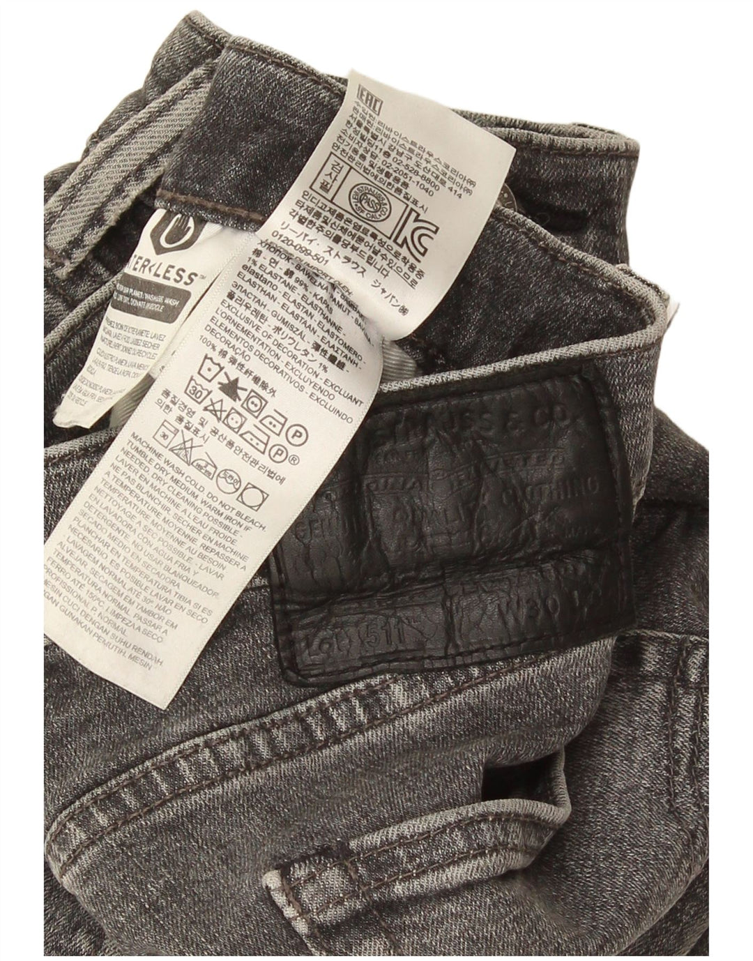 Levi's muške 511 uske traperice W30 L34 sivi pamuk