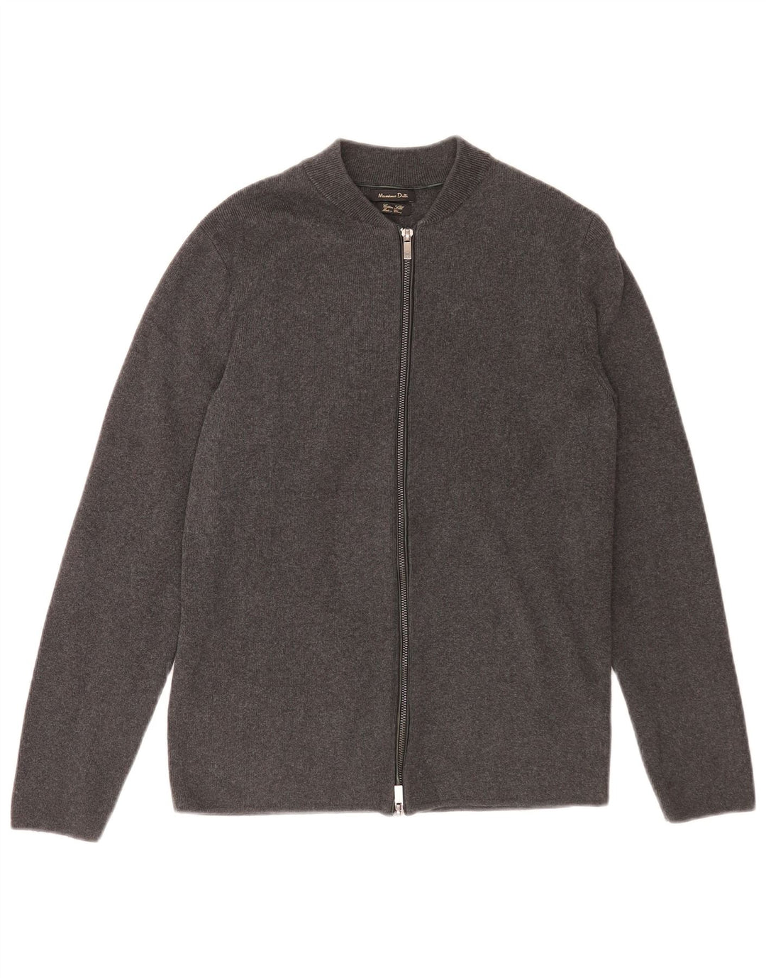 Massimo Dutti muški kardigan džemper srednje sive boje od pamuka