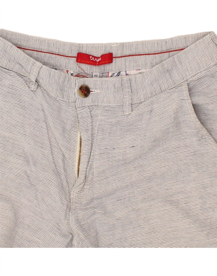JULES Womens Chino Shorts EU 40 Medium W34 Grey Striped Vintage Jules and Second-Hand Jules from Messina Hembry 