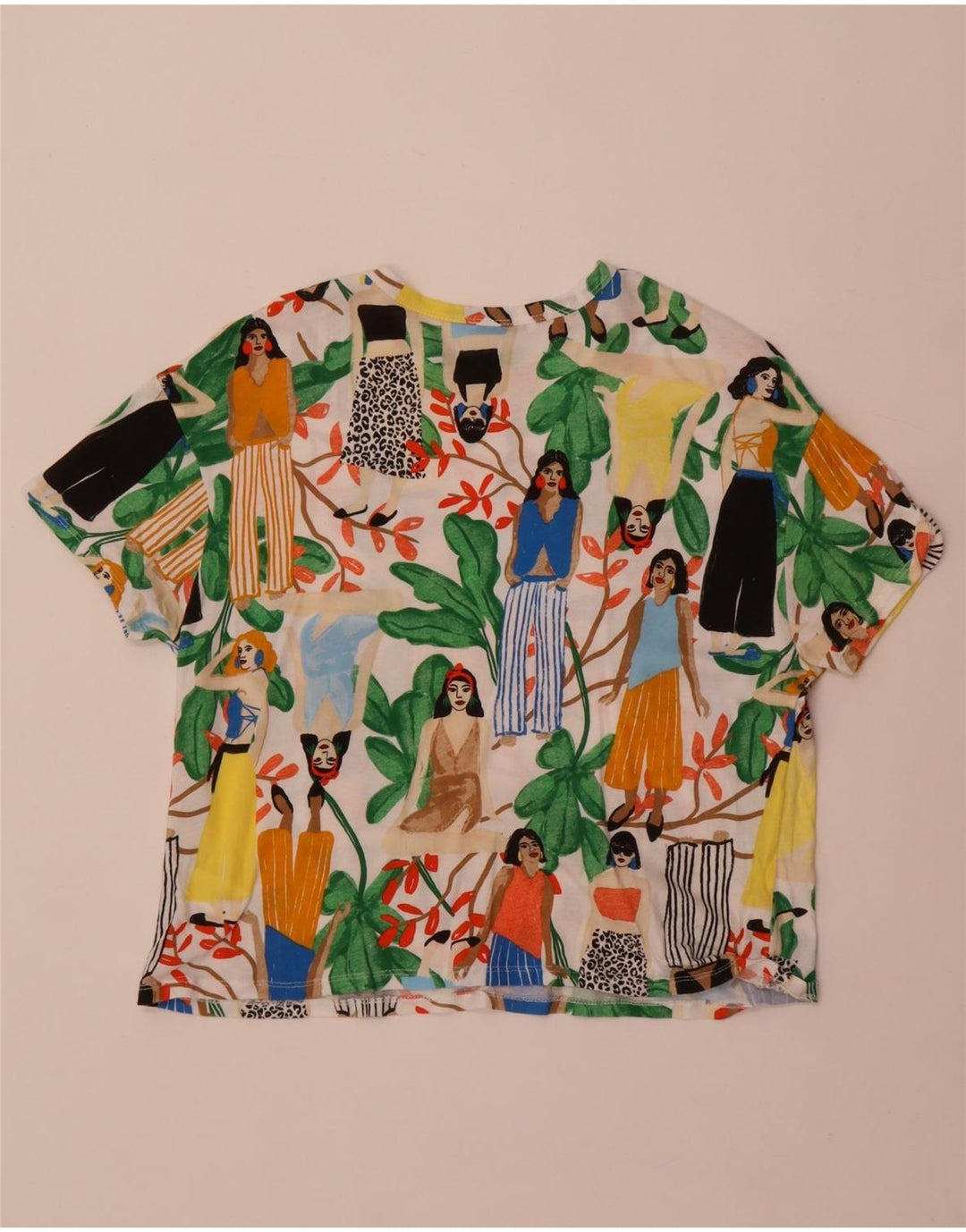 Zara ženska majica kratkih rukava s grafičkim motivima UK 14 srednje raznobojni pamuk