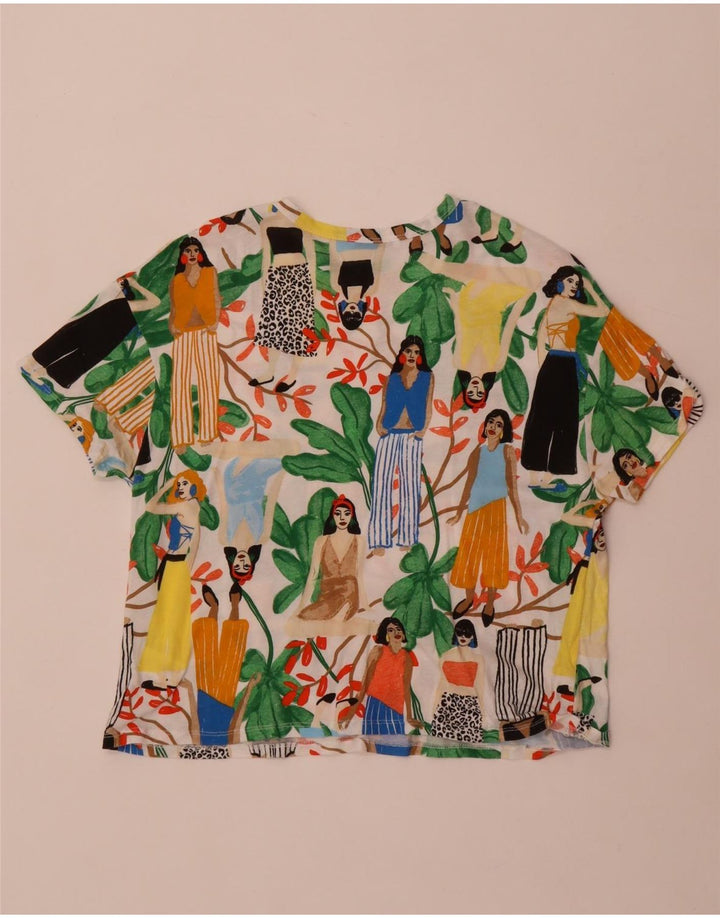 Zara ženska majica kratkih rukava s grafičkim motivima UK 14 srednje raznobojni pamuk