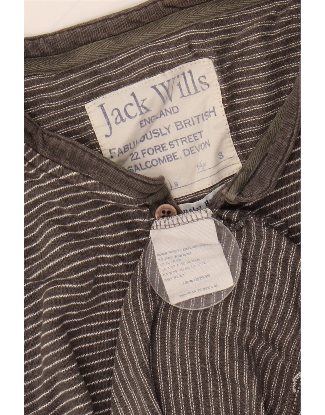 JACK WILLS Muška majica dugih rukava, male sive pruge, pamuk