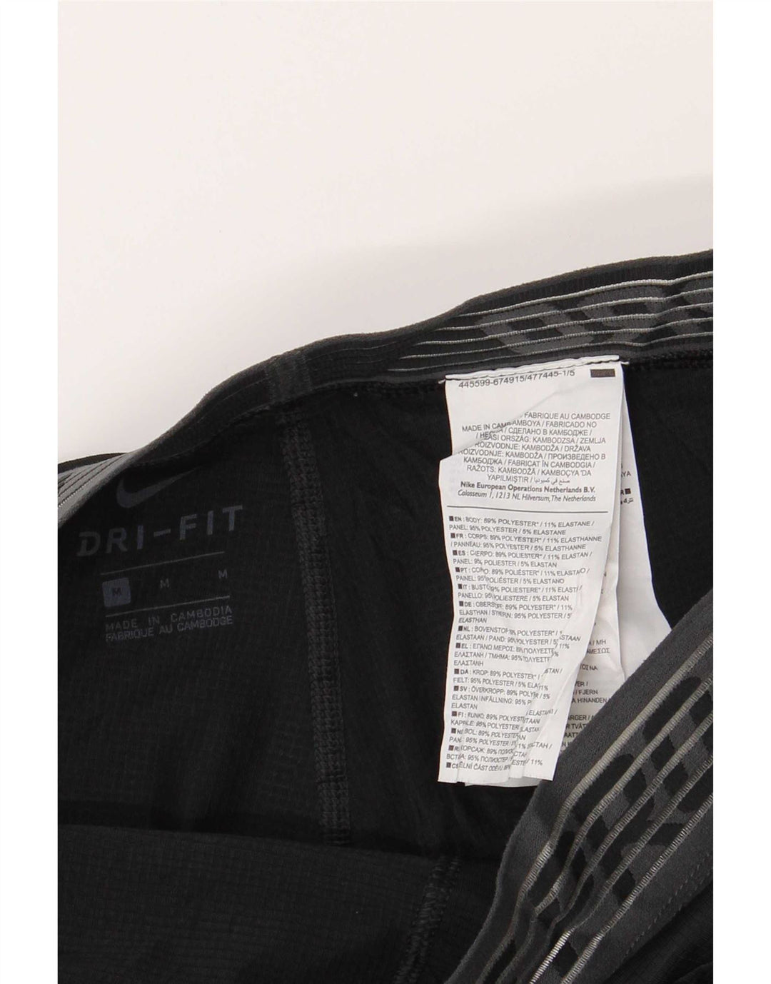 Nike muške Dri Fit grafičke tajice srednje crne boje od poliestera