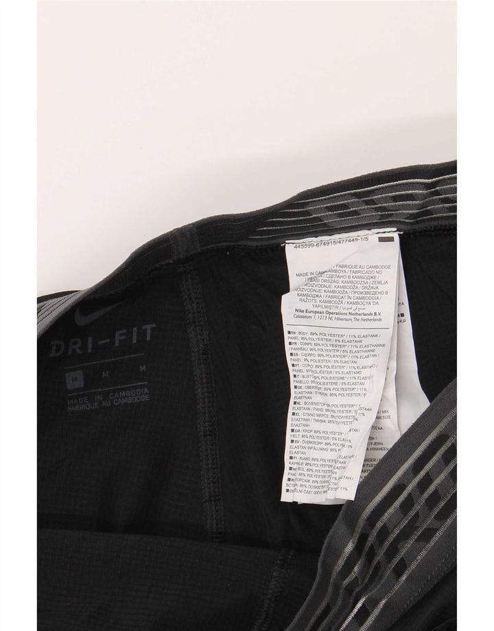 Nike muške Dri Fit grafičke tajice srednje crne boje od poliestera