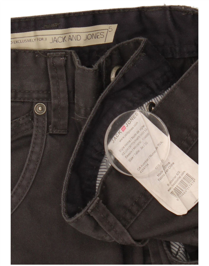 Jack & Jones muške uske ležerne hlače W34 L25 crni poliester
