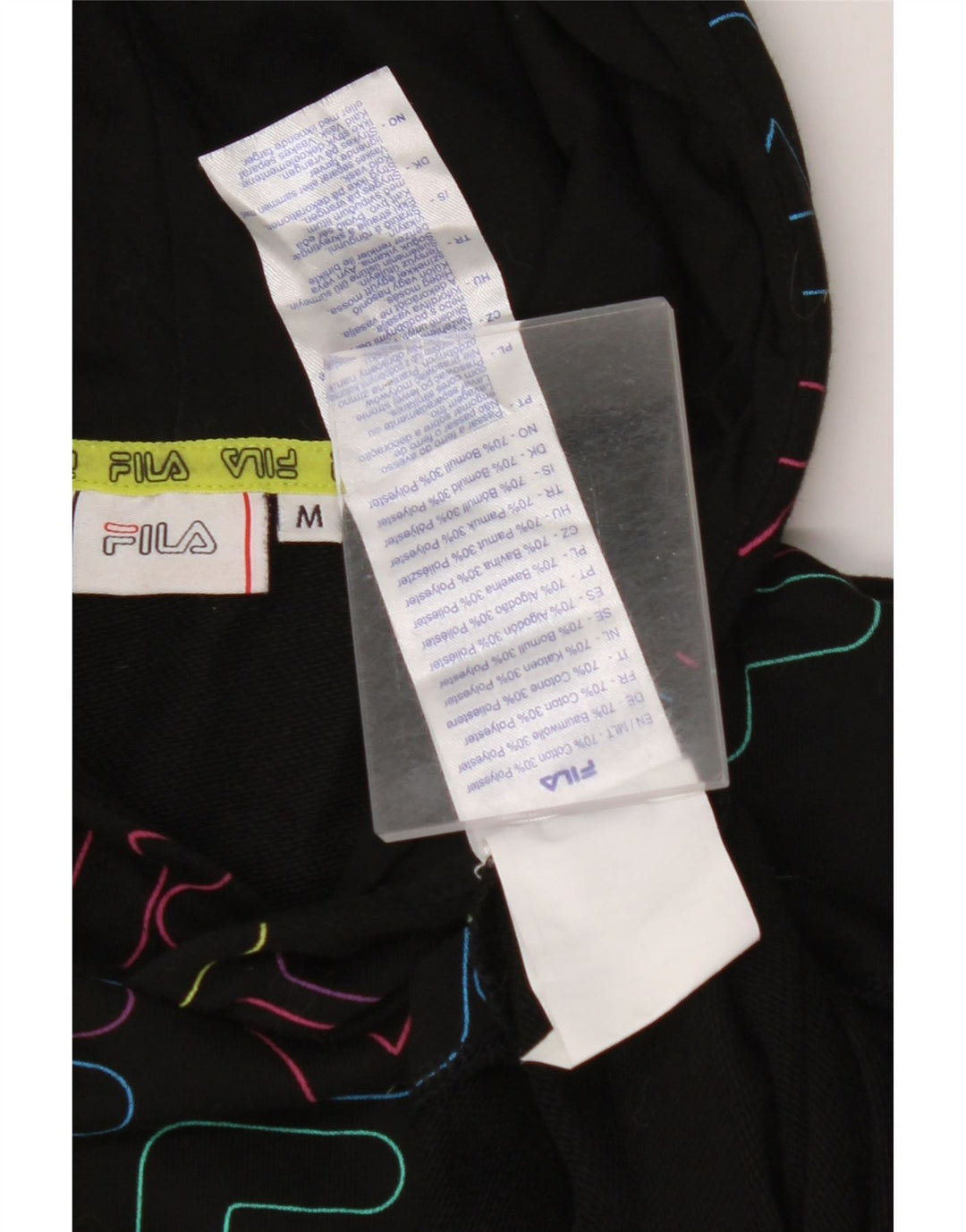 FILA Ženska skraćena majica s kapuljačom s kapuljačom UK 14 Srednji crni pamuk