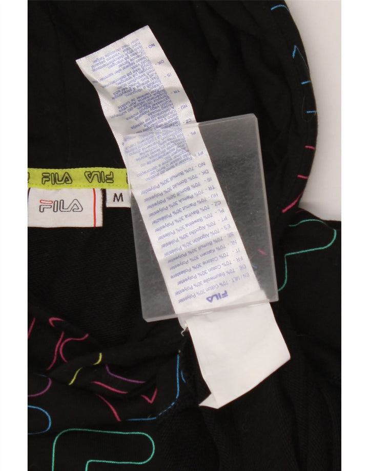 FILA Ženska skraćena majica s kapuljačom s kapuljačom UK 14 Srednji crni pamuk