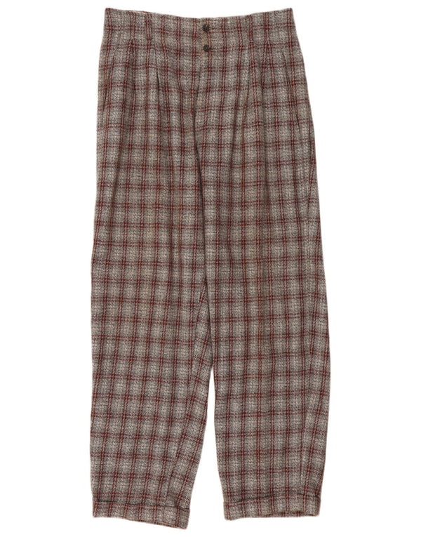 Vintage muške chino hlače s klinovima IT 50 Large W32 L32 Sivi karirani