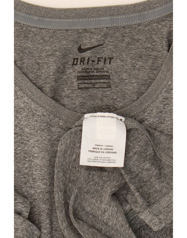 NIKE Ženska Dri Fit majica dugih rukava UK 10 mali sivi flekasti poliester