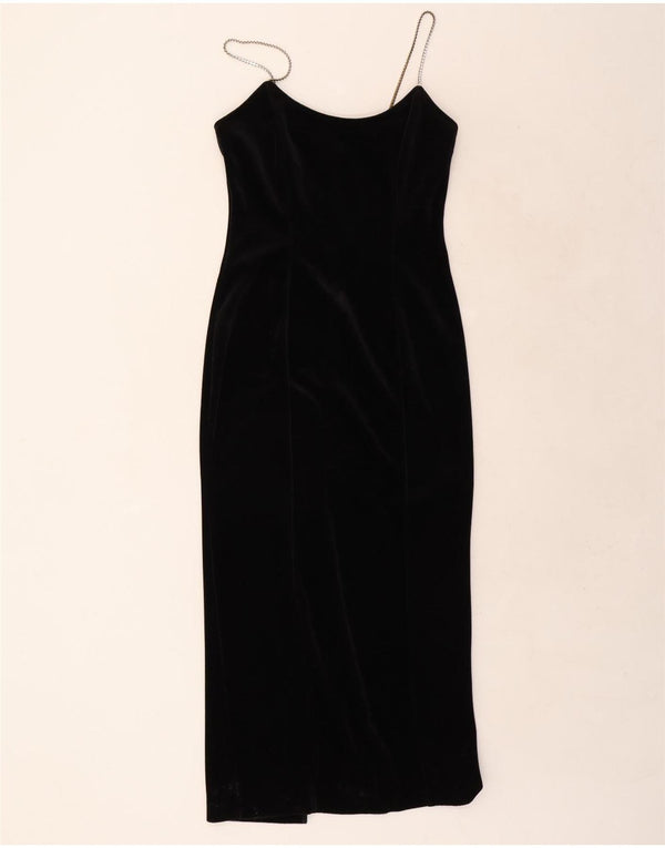 Dorothy Perkins ženska maksi slip haljina UK 10 mala crna triacetat