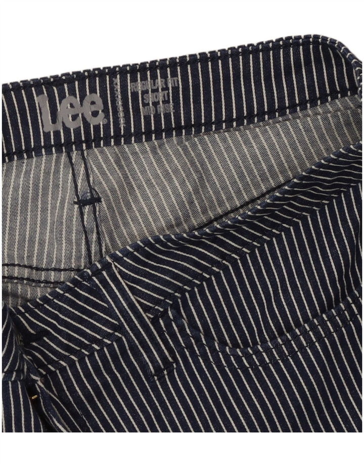 Lee ženske kratke kratke hlače srednjeg rasta regularnog kroja W34 velike tamnoplave na pruge