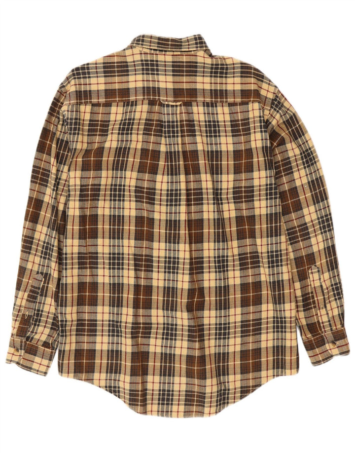 NAUTICA Muška flanelska košulja srednje smeđeg kariranog pamuka