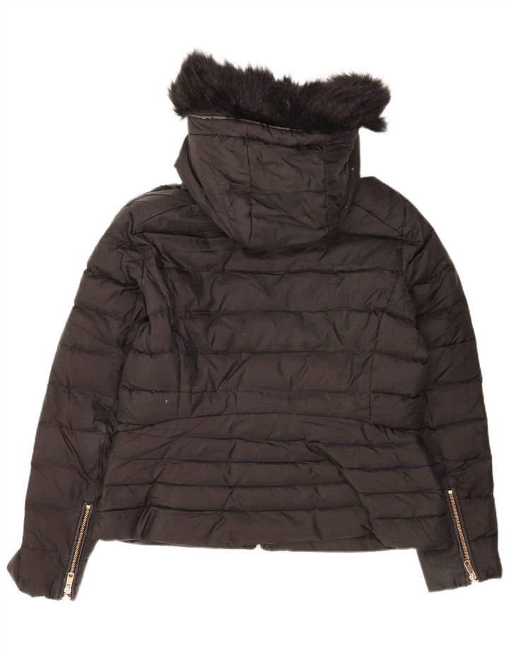 Zara ženska podstavljena jakna s kapuljačom UK 18 XL crni poliester