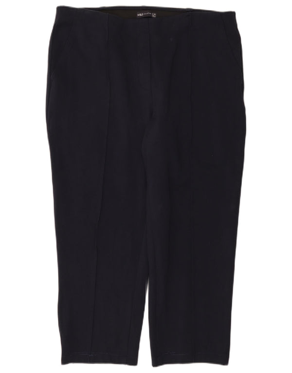 Marks & Spencer ženske ravne skraćene hlače UK 18 XL W38 L24 tamnoplave
