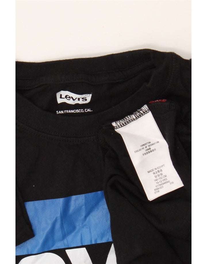 Gornja majica kratkih rukava Levi's Boys Graphic T-Shirt 10-11 Years Srednje crni pamuk
