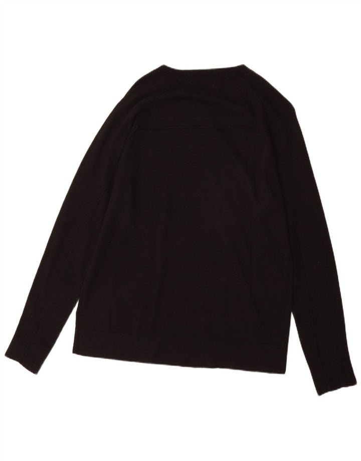 Farhi muški džemper s veznim izrezom, veliki crni pamuk