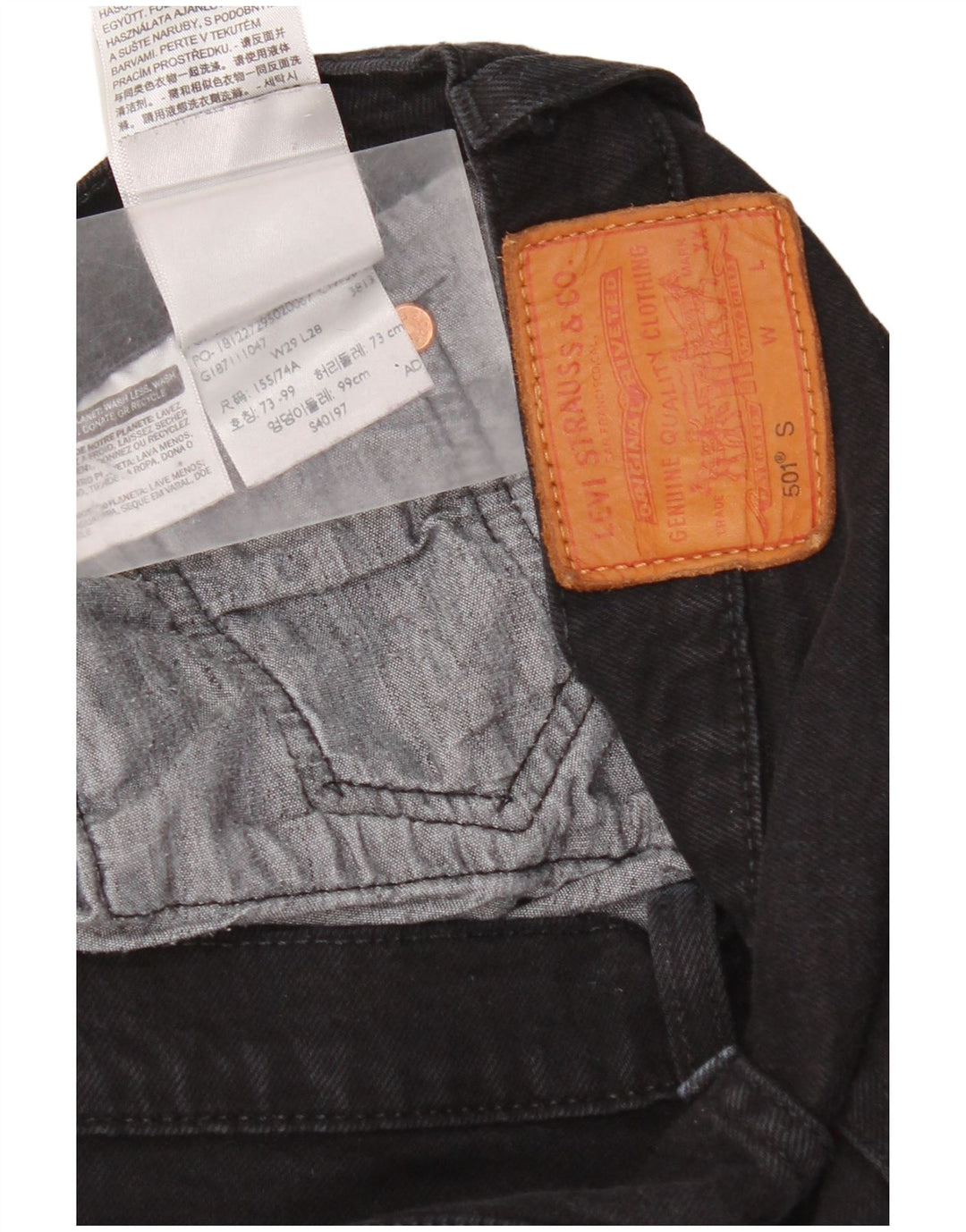 Levi's muške 501 ravne traperice W29 L28 crni pamuk