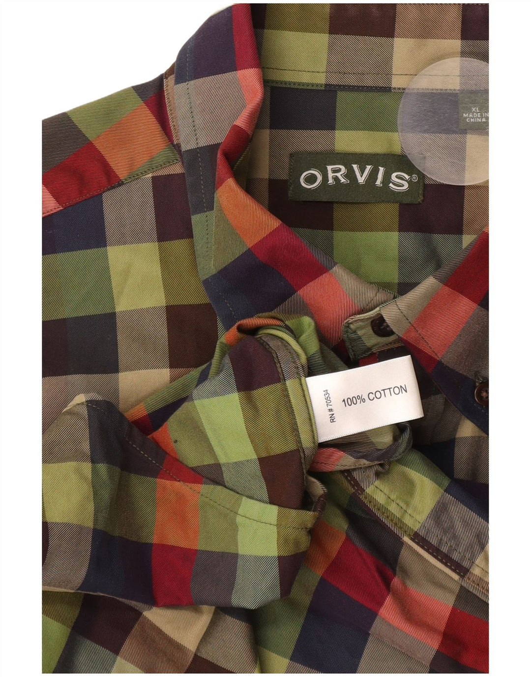 Orvis muška košulja XL zeleni karirani pamuk