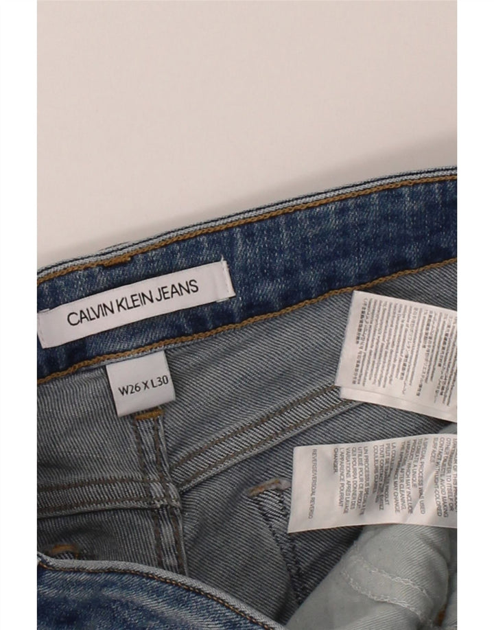 CALVIN KLEIN Womens Slim Jeans W26 L30 Blue Cotton