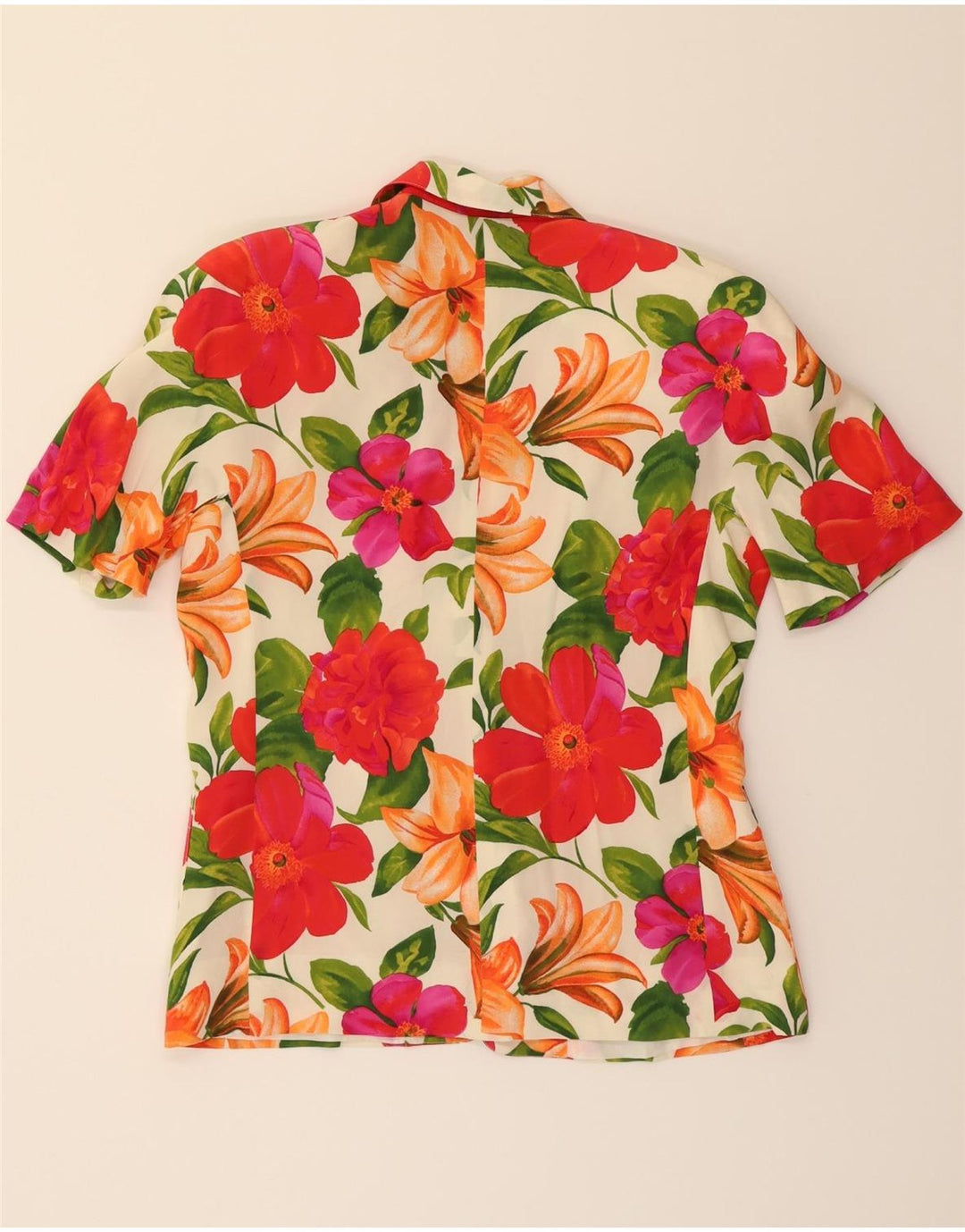 VINTAGE Womens 1 Button Blazer Jacket UK 14 Medium Multicoloured Floral Vintage Vintage and Second-Hand Vintage from Messina Hembry 