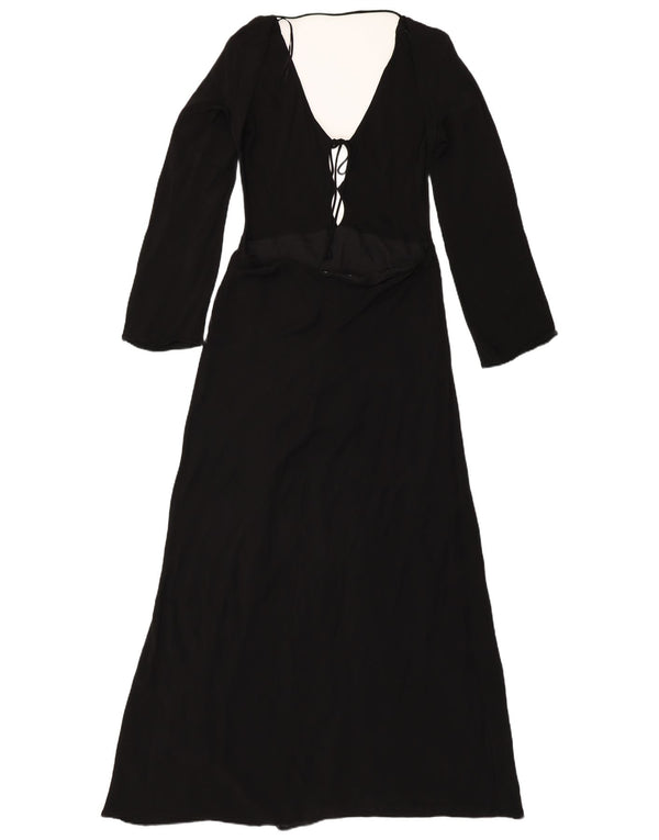 ZARA ženska maksi haljina dugih rukava UK 18 XL crna viskoza