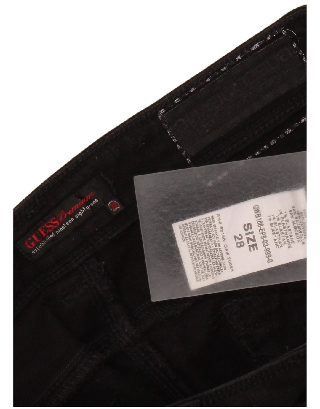 Ženske skraćene traperice Guess W28 L23 crni pamuk