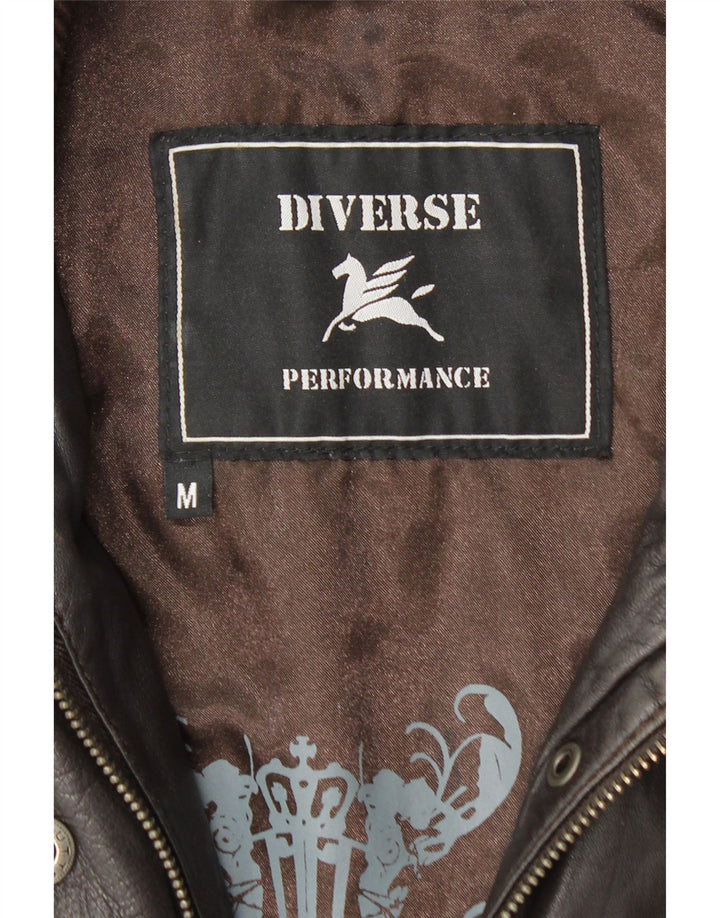 Vintage ženska kožna jakna UK 12 Srednje smeđa koža