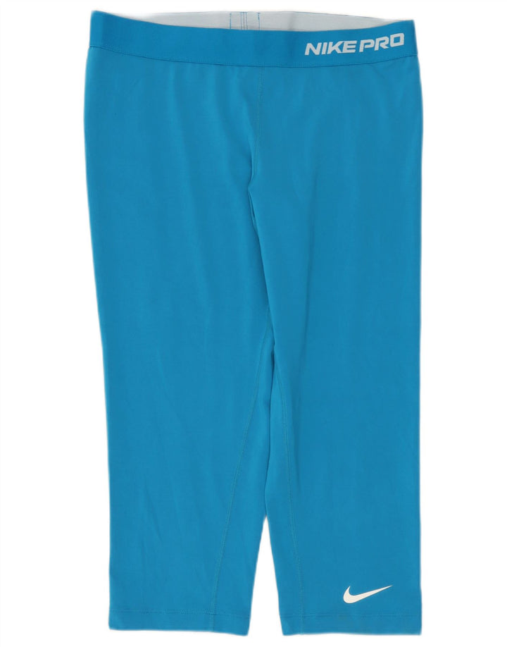 NIKE ženske Dri Fit Capri tajice UK 14 veliki plavi poliester