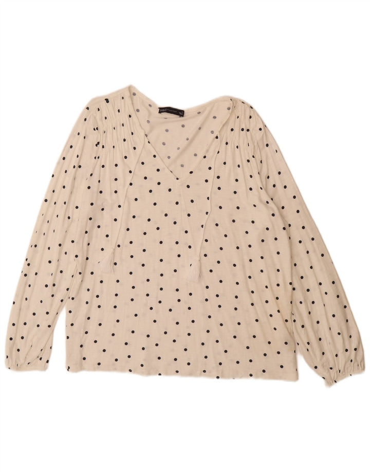 Marks & Spencer ženska majica dugih rukava UK 14 Large off white spotted