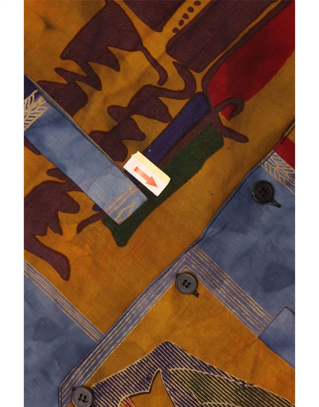 Vintage muški veliki plavi prsluk s apstraktnim uzorkom