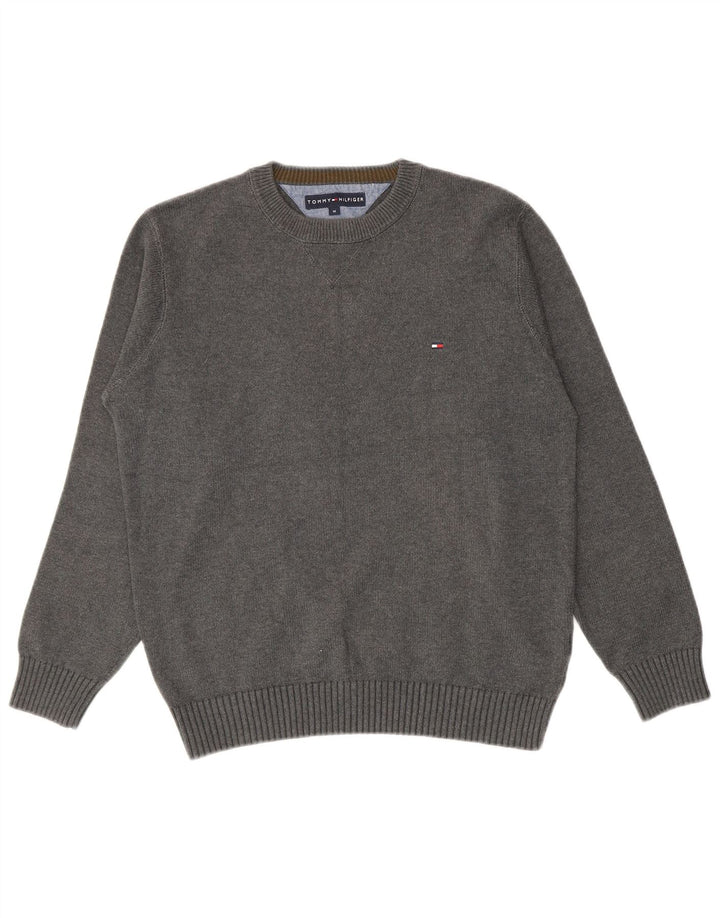 Tommy Hilfiger muški džemper s okruglim izrezom, srednje sivi pamuk