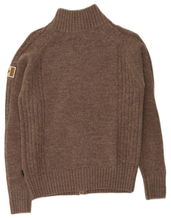 Canadiens ženski prekomjerni džemper s punim patentnim zatvaračem UK 10 Mali smeđi vuneni